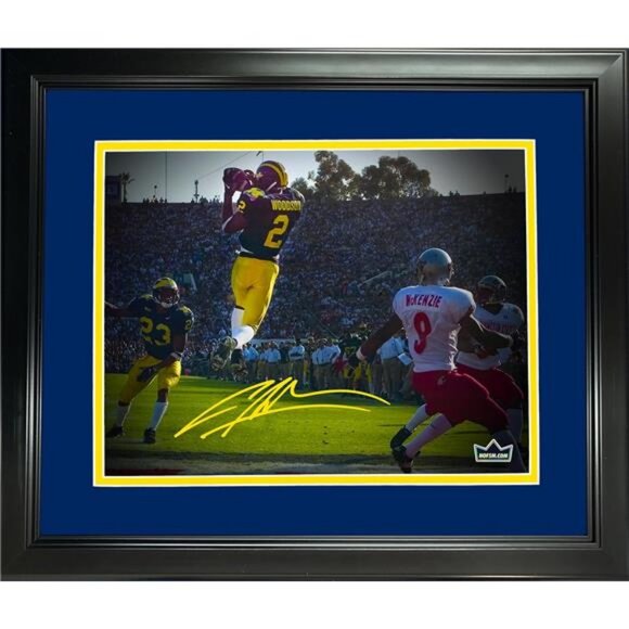 Framed Charles Woodson Facsimile Laser Engraved Signature Auto Michigan - Picture 1 of 2